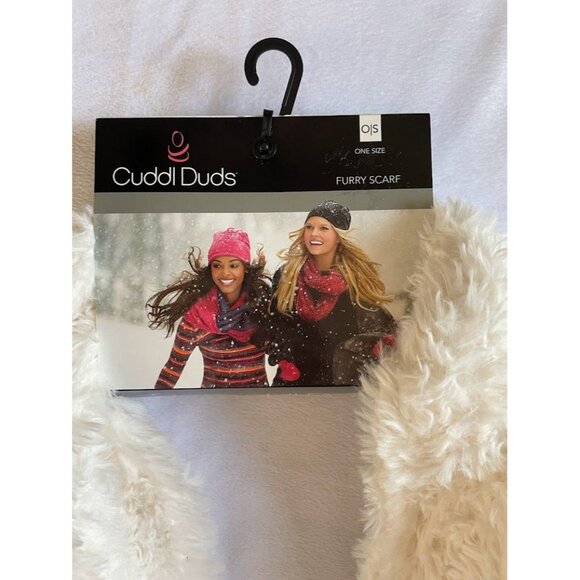 Cuddl Duds Furry Scarf One Size Ivory - Picture 3 of 6